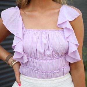 Lilac ruffled bodysuit